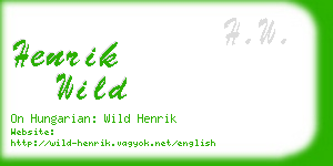 henrik wild business card